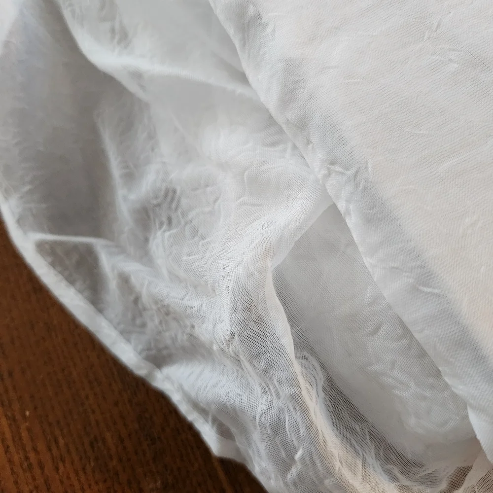 BB&B Curtains Crushed Voile Set of 3 Ruffled Rod Pocket Panels 60